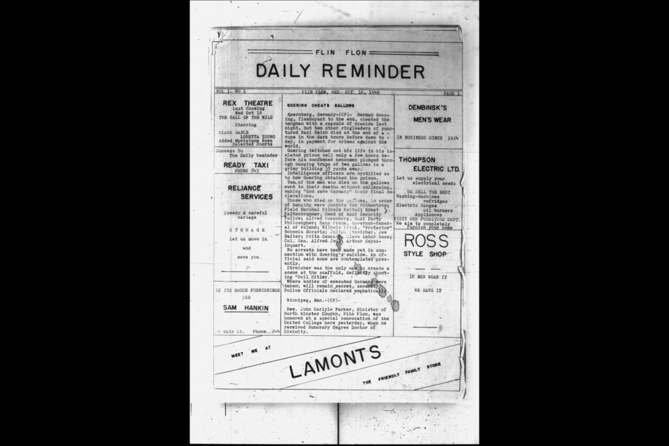 First Flin Flon Daily Reminder, Oct. 16, 1946.