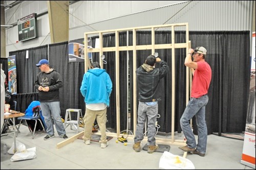 North West College held Try-a-Trade Interactive Career Expo at NationsWEST Field House Oct. 26. The event was open to high school students and other job searchers. Jennifer Whyte, a co-ordinator with Try-a-Trade, said they expected 1,300 to 1,500 people to check out the 46 booths designed to let prospective trades people try any given trade first hand. Photos by Shannon Kovalsky