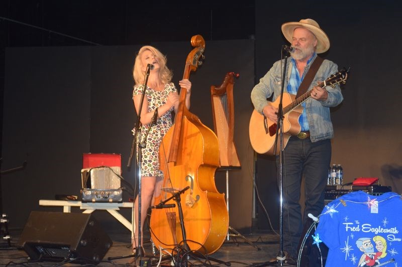 Fred Eaglesmith and his wife Tiff Ginn were on stage at the Kamsack Playhouse on Saturday in the first of four scheduled Stars for Saskatchewan concerts being presented in the community by the Kamsack Arts Council.