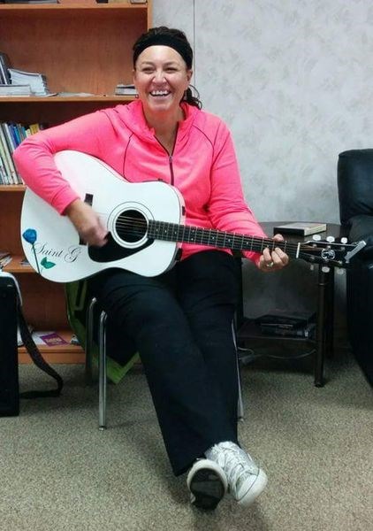 Yvonne St. Germaine of Saskatoon, who has won many awards for her gospel singing, performed at the New Beginnings outreach centre in Kamsack on October 25 when she accompanied herself on guitar.