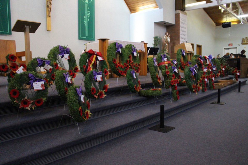 Many wreaths were laid from organizations all across the Humboldt area at the Humboldt Legion Remembrance Day Ceremony on Nov. 11 at St. Augustine Church.
