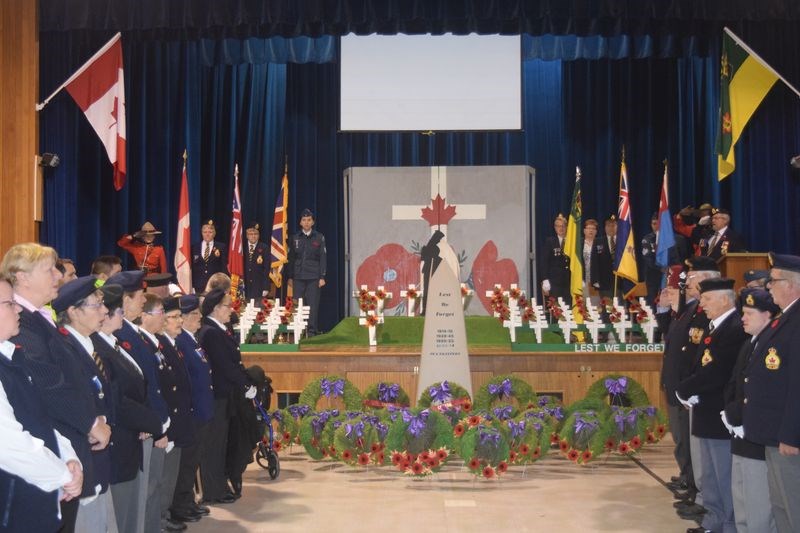 The Kamsack branch of the Royal Canadian Legion presented it traditional Remembrance Day Service at the Victoria School in Kamsack beginning at 11 a.m. on November 11.