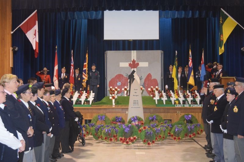 The Kamsack branch of the Royal Canadian Legion presented it traditional Remembrance Day Service at the Victoria School in Kamsack beginning at 11 a.m. on November 11.