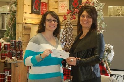Kerry Wiwcahruk, right, of X-essories by Kerry presented a donation of $800 towards the Preeceville and District Health Action Committee in Preeceville on November 18. Stacey Strykowski accepted the donation on behalf of the committee.