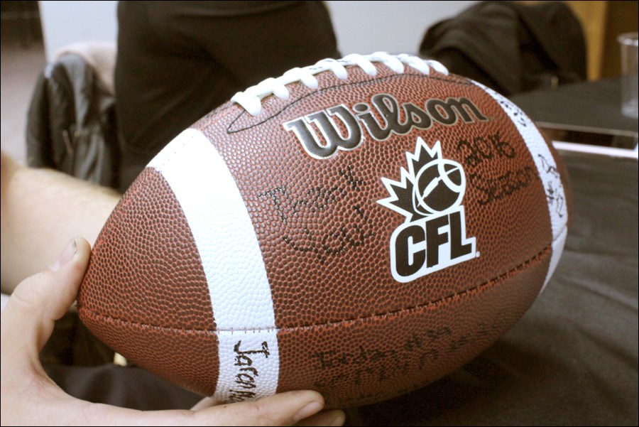 As a token of their appreciation, Kodiaks players signed a football and presented it to their coaches during the awards ceremony.
