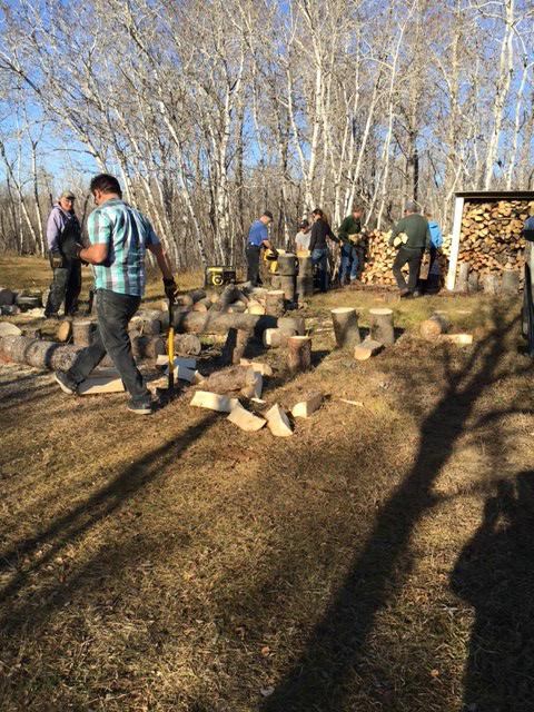 Various volunteers of the Good Spirit Cross-Country Ski Club gathered to prepare the trails, shelter and washroom for use by skiers.