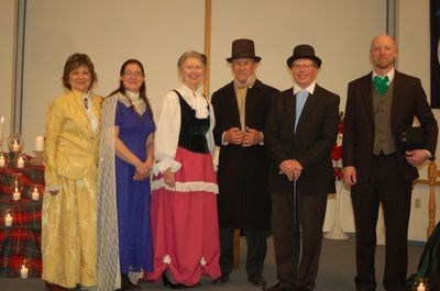 The individuals doing the dramatic reading portion of the Charles Dickens' A Christmas Carol from left, were: Lil Masley, Karolyn Kosheluk, Sheila Ivanochko, Lynnel Person, Miles Russell and Les DeRuiter.