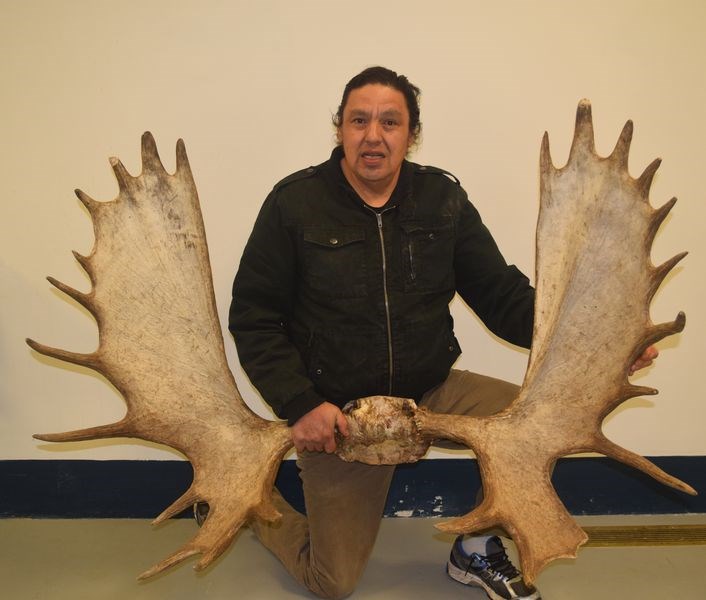 Although not a member of the Kamsack branch of the SWF, Kelvin Sanderson of Keeseekoose First Nation had the antlers of a moose he had shot northwest of Wroxton measured at Kamsack last week.