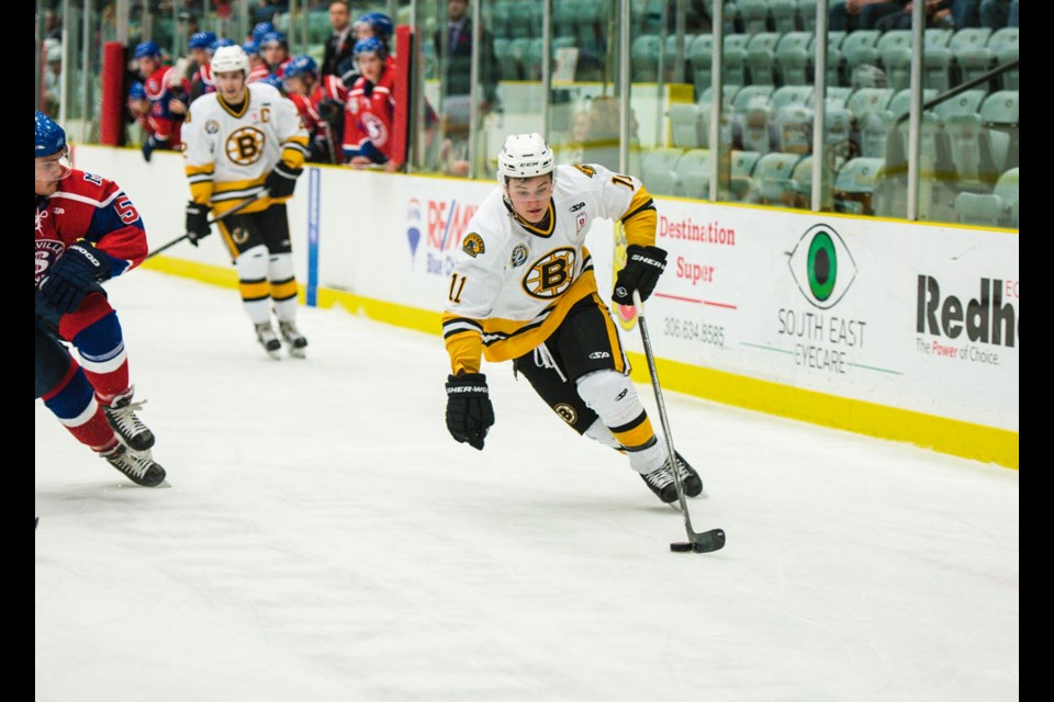 Matt McNeil leads the Bruins in scoring at the Christmas break. Photo by Durr Photography.
