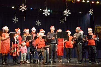 Staff and residents of the Gateway Lodge performed a Christmas medley during the Carol Festival at Canora Composite School.
