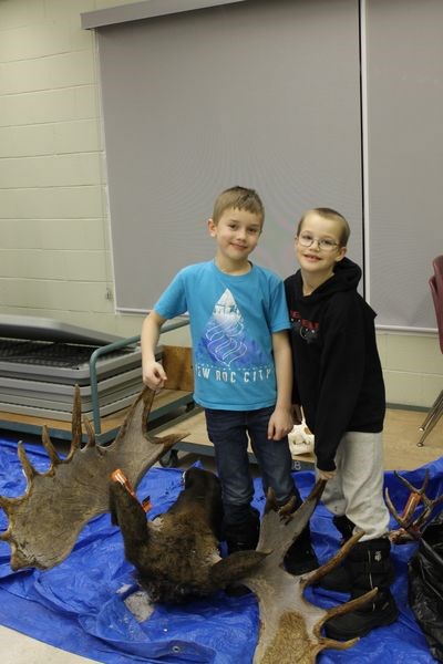 Devon Paley and Gaspar Thomas admired a pair of moose antlers.