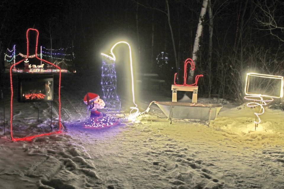 SK Valley Services’ display had Santa showering.