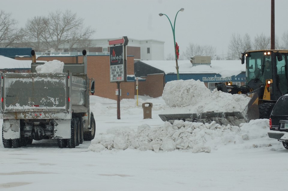 There are some large snow piles around the Energy City, after Estevan received a record-setting amou