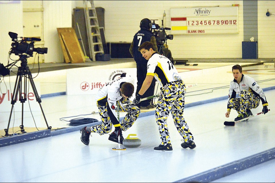 Team Kleiter swept its way to victory at the Jiffy Lube Junior Men’s provincial finals in Melfort Jan. 8. Review Photo/Emma Meldrum