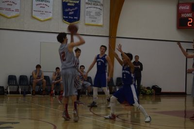 Bryce Pelechaty attempted a shot during a game against Kamsack, which kicked off the Canora Composite School senior boys basketball team’s home tournament on January 6 and 7.