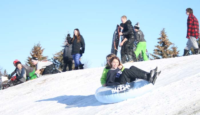 Winter break Students from Yorkdale Central School in the city got a break from classroom education in order to take advantage of unseasonably warm weather for January. Students from the school headed to Knights of Columbus Park for some sledding, tubing and skating fun Thursday afternoon.