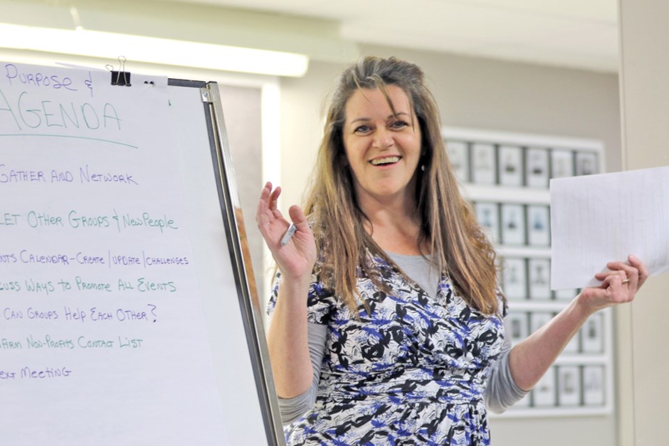 Carmen Drapeau, promotions and marketing co-ordinator with the Nipawin Business Improvement District, speaks at an interorganization meeting at the Nipawin Legion Jan. 31 aimed at allowing the town’s non-profits to network with each other. Review Photo/Devan C. Tasa