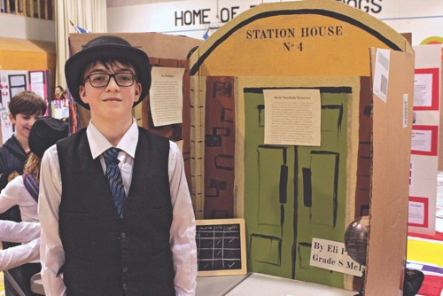 Eli Plamondon with his project on Murdoch Mysteries.