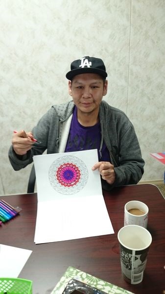 Leedoo Cadotte was colouring a mandala in an adult colouring book during the Family Literacy Day event in Kamsack on January 27.