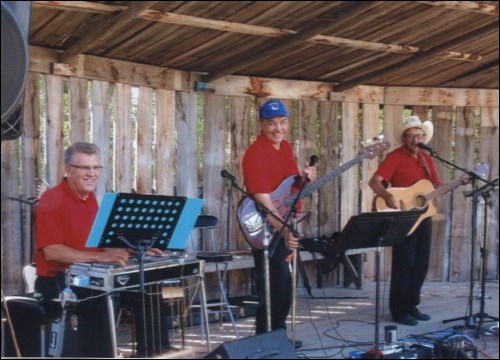 Keeping it County band playing at Haterleigh: Duane Heinz, Dennis Pidwerbeski and Larry Symynuk (circa 2013).