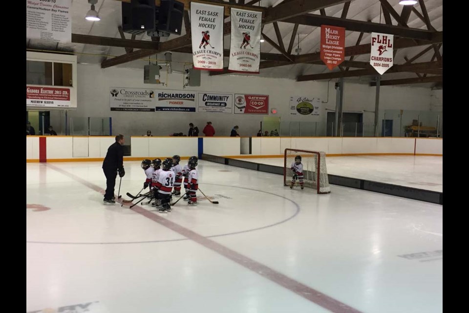 Colin Kitchen gave some pre-game inspiration to the Canora Squirts before their face-off against the Norquay North Stars in Canora on February 12.