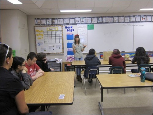 Students at JP II attend a cooking class featuring Canadian-grown foods. Photos submitted by Rhea Good