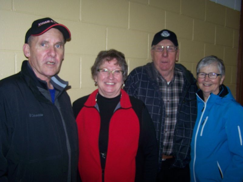 The Russell Lulashnyk rink of Pelly/Norquay tied with Eugene Gulka of Preeceville to win the Norquay seniors bonspiel. On the Lulashnyk rink, from right, were: Evelyn Larson, lead; Jerry Larson, second; Donna Lulashnyk, third, and Russell Lulashnyk, skip.