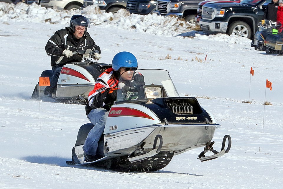 The Twin Lakes Trail Blazers hosted the Shiver by the River vintage snowmobile drag races near the Nipawin Regional Park March 4. Review Photo/Devan C. Tasa