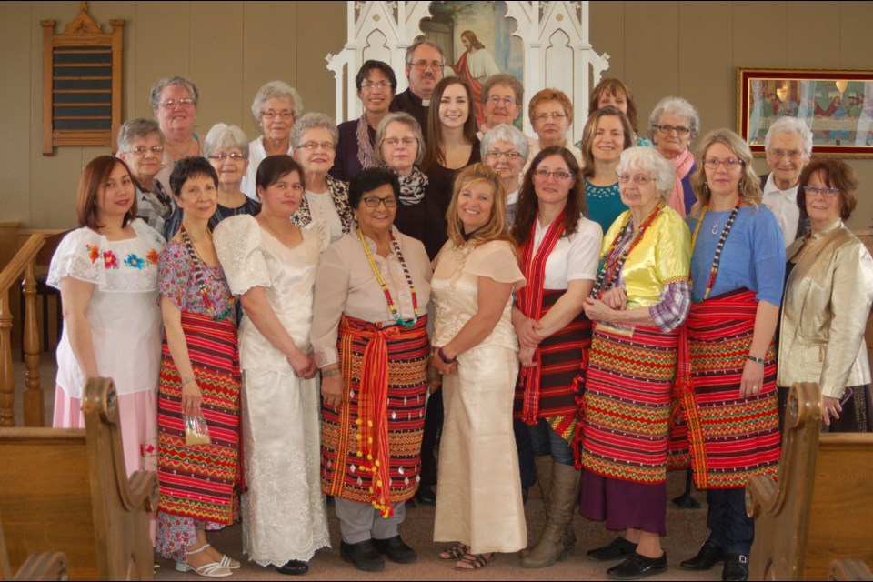 A World Day of Prayer service was held in Preeceville at the St. John Lutheran Church on March 3. Participants, from left, were: (back row) Maureen Johnson, Grace Predy, Therese Sandager, Hein Bertram, Kennedy Kosheluk, Bea Sekel, Molly Kowalyk and Donna Balawyder; (middle) Violet Chornomitz, Carol Fairburn, Marge Plaxin, Candace Pollock, Zita Serhan, Arlene Lingl, Agnes Swan and Nellie Long, and (front) Donna Viacrucis, Norma Appel, Amelita Vargas, Eliza Paligan, Rhonda Cook, Karolyn Kosheluk, Isabelle Schur, Joanne Sorestad and Bonnie Paul.