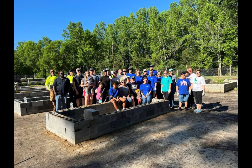 Volunteers for Community Garden Raised beds