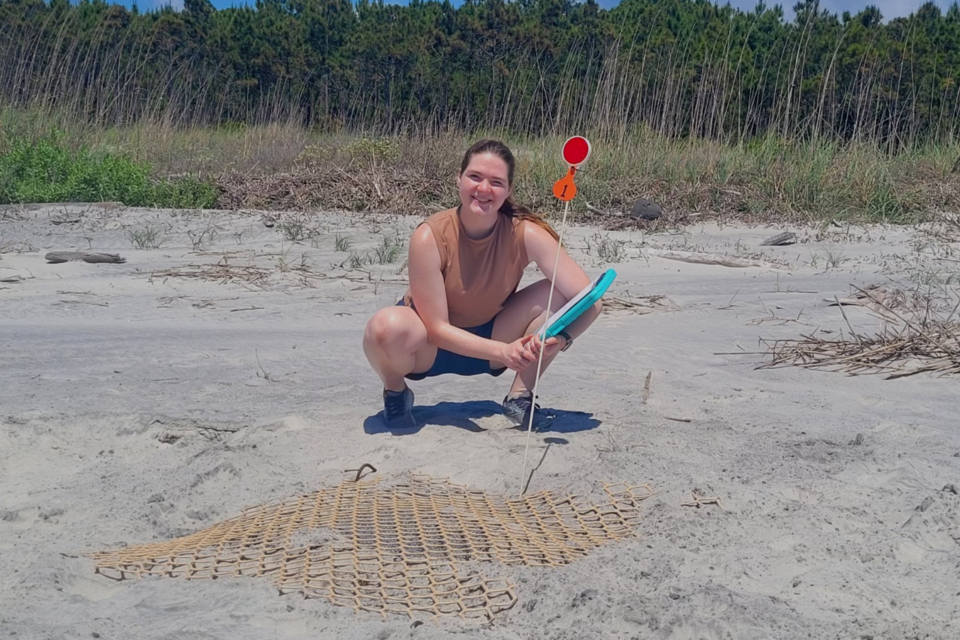 a-us-fish-and-wildlife-service-employee-marks-2024s-first-loggerhead-sea-turtle-nest-on-wassaw-nwr
