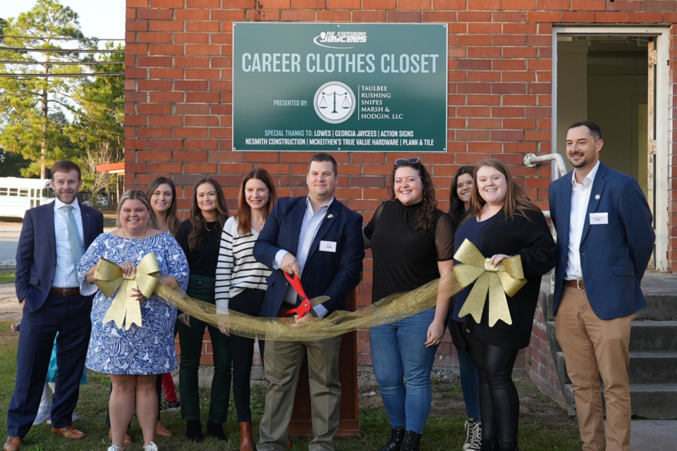 The Statesboro Jaycees at the Career Clothes Closet ribbon opening. Photo courtesy of the Statesboro Jaycees.