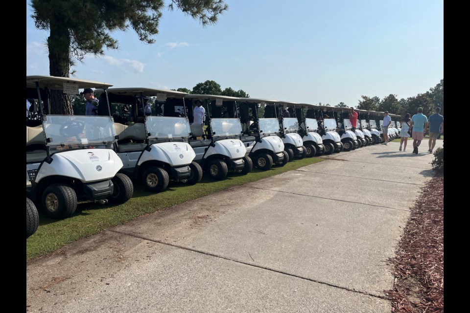 Carts lined up and ready to go