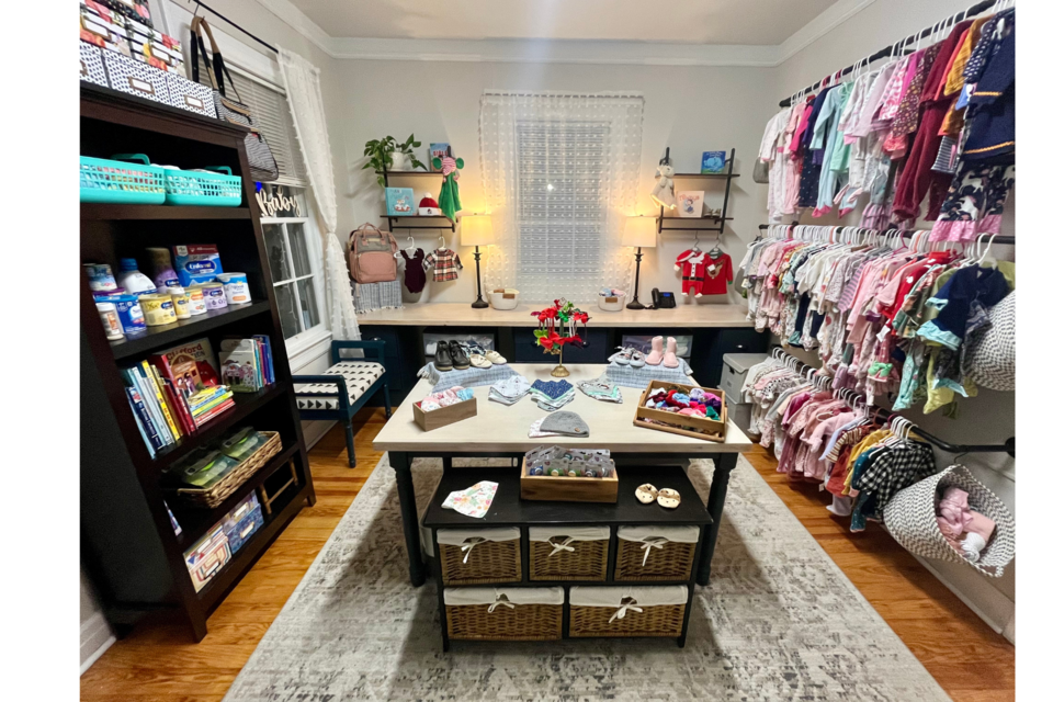 Foundations Resource Center's baby boutique helps mothers easily find what they need for their children. 