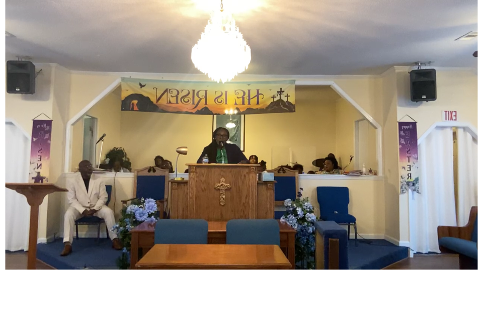 Wanda Cooper-Jones addressing the congregation shortly after the four-year anniversary of her son's murder. 