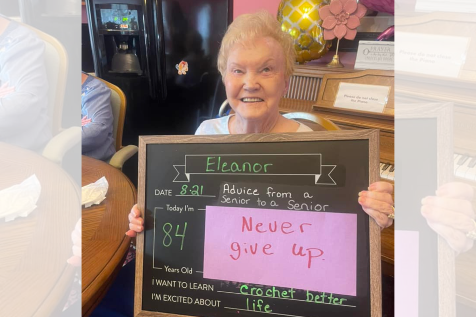 Eleanor's Advice: Never give up!