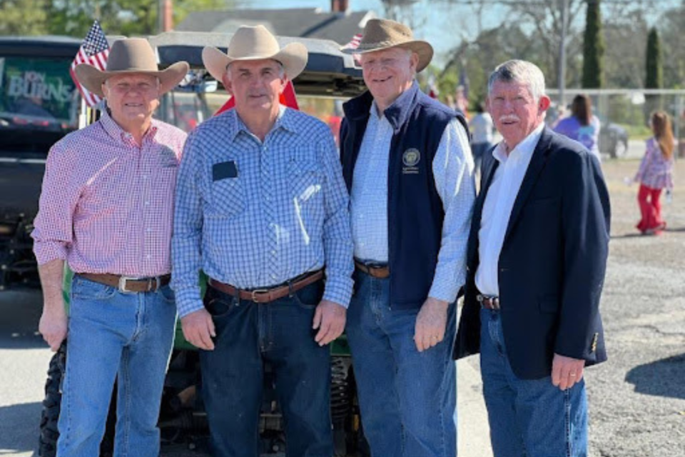 Myself with Grand Marshall Lindy Sheppard, Senator Max Burns, and Sylvania Mayor Preston Dees.