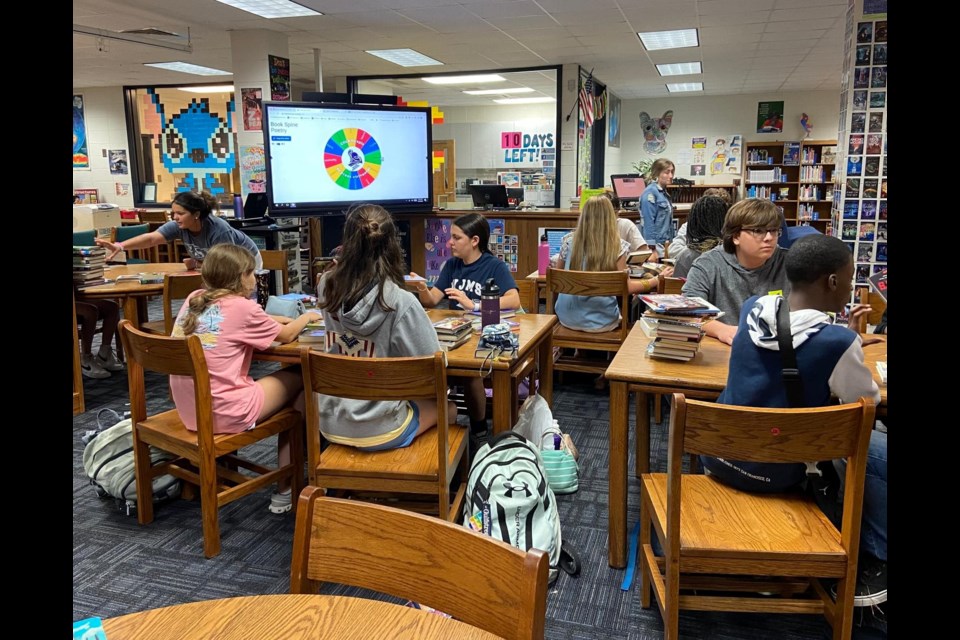 WJMS students in their media center