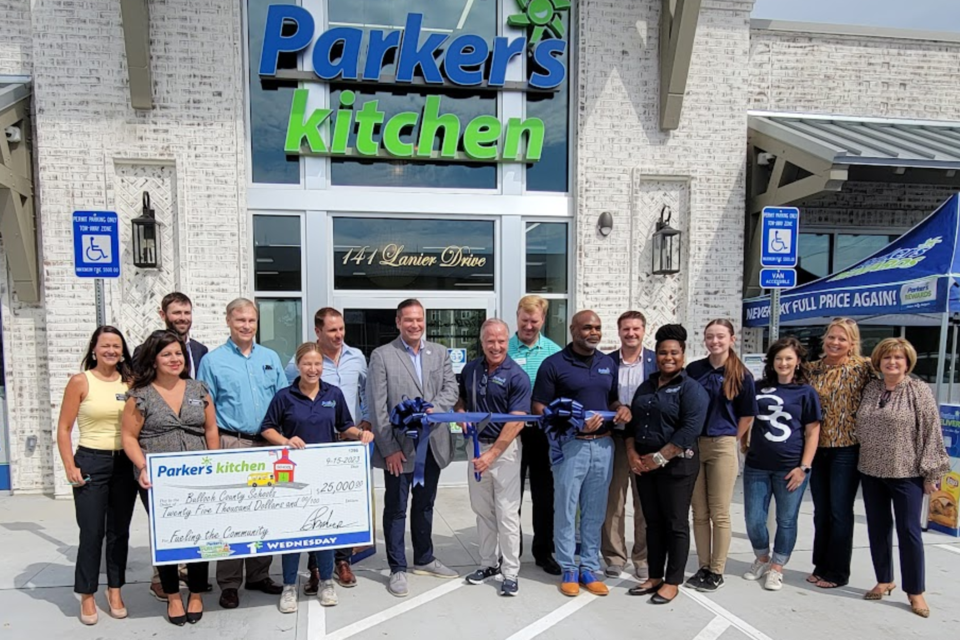 Greg Parker cuts the ribbon on his newest Parker's Kitchen in Statesboro.