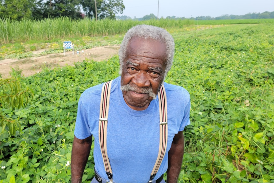79 year old Lee Johnson in his garden on West Main