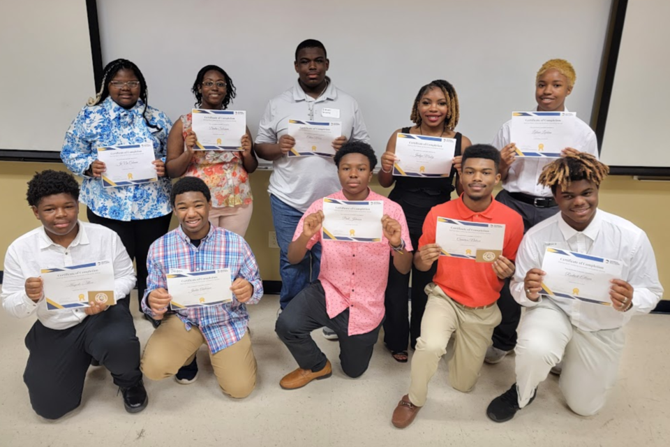 L-R: front row: Angelo Allen, Jaiden Anderson, Paul Johnson, Cameron Natson, Roderick Ellison.  Back Row: Ja'Nae Coleman, Diedra Soloman, Ethan More, Jaidyn Mosby, Leilani Larkins