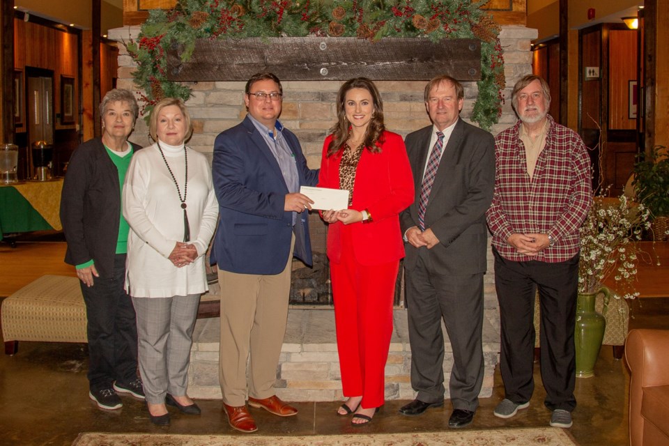 On hand for check presentation are Elizabeth Gilmer (left), Mill Creek Foundation board member, Toni Terwilliger, Mill Creek board member and EGSC Foundation trustee, Wade Johnson, Mill Creek Foundation chair and EGSC Foundation trustee, Harley Smith, vice president for institutional advancement, Richard McNeely EGSC Foundation chair, and Dr. John Derden, EGSC Foundation trustee