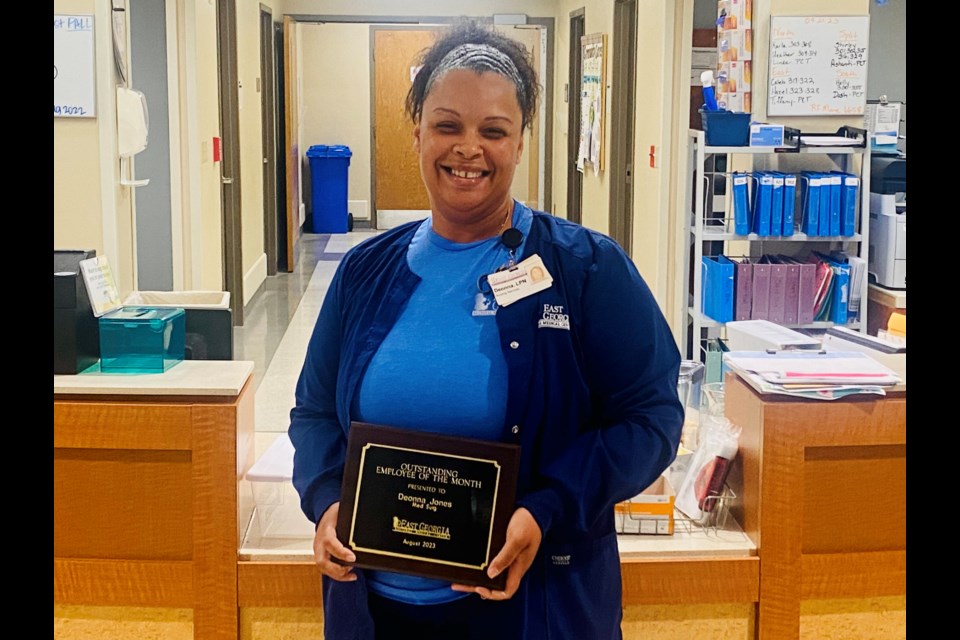 Deonna Jones is the newest EGRMC Employee of the Month.