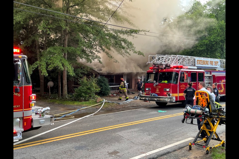 Heavy smoke and fire was visible as firefighters arrived 