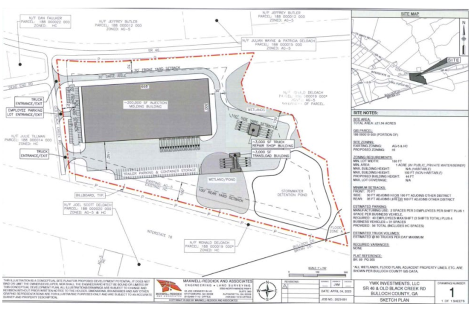 Site plans for proposed new industry