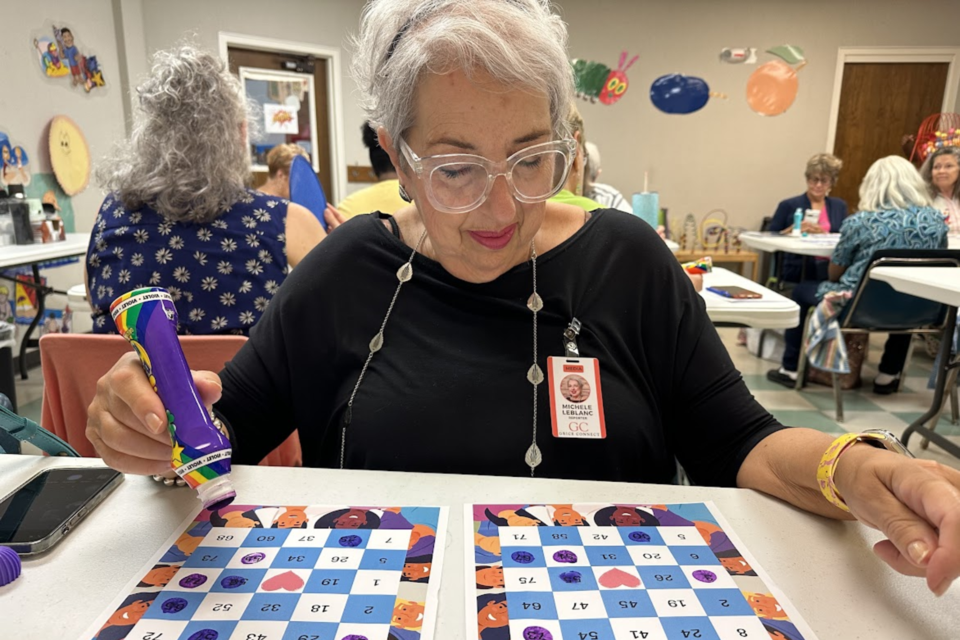 Someone said BINGO!  Michele LeBlanc is is having a blast!