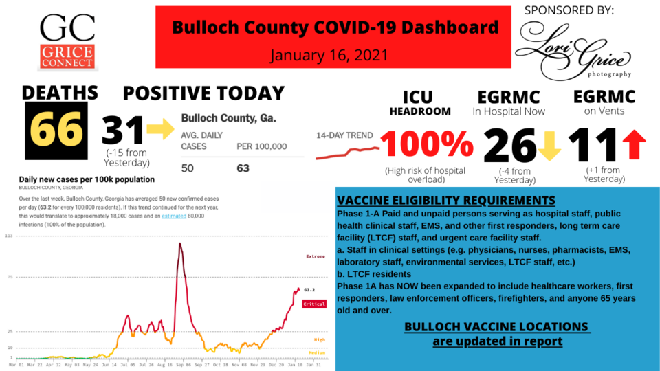 Bulloch County COVID-19 Report 010521