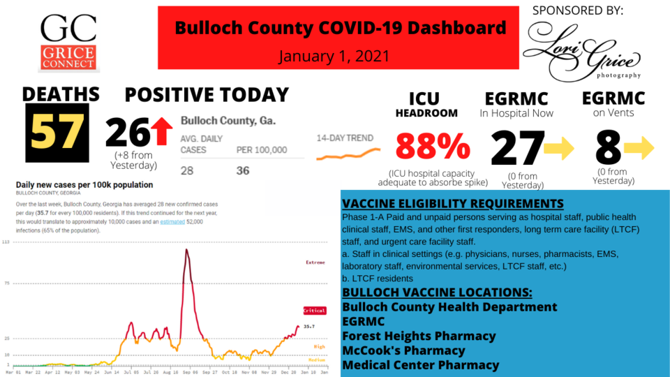 Bulloch County COVID-19 Report 020121