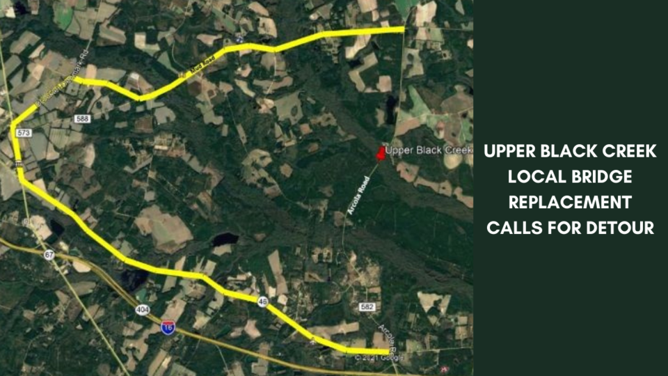 Upper Black Creek local bridge replacement calls for detour