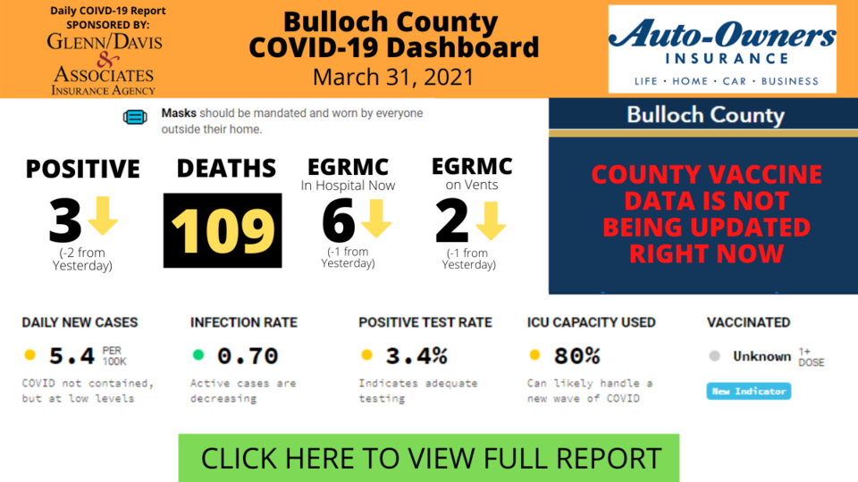 033121Bulloch County COVID-19 Report